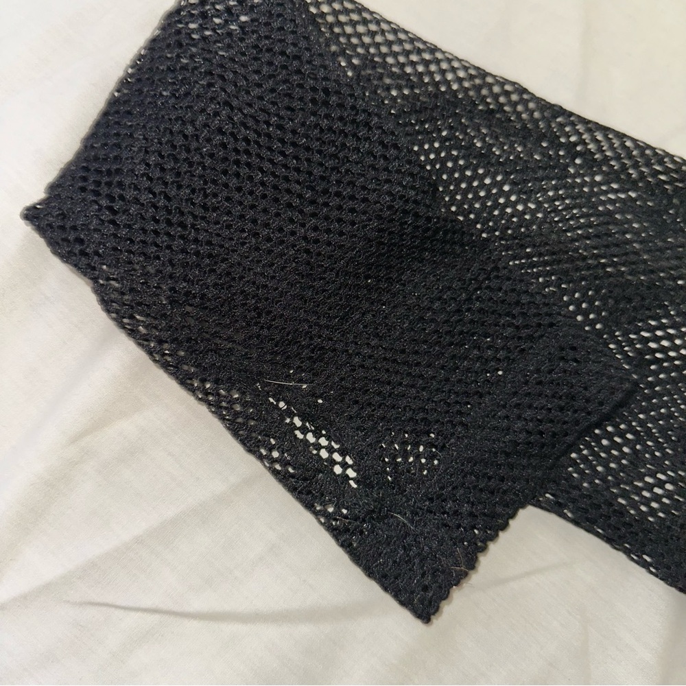 Tripp NYC Black Top with Mesh Sleeves & Front Zipper Design - Picture 12 of 16